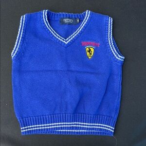 Ferrari Royal Blue Knit Vest with Emblem Youth XL
